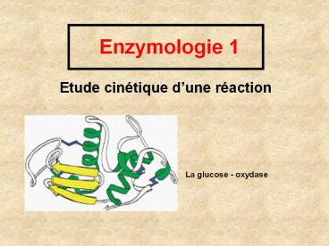 Enzymologie 1