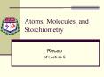 Atoms, Molecules, and Stoichiometry PowerPoint PPT Presentation