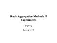 Rank Aggregation Methods II Experiments PowerPoint PPT Presentation