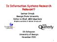 Is Information Systems Research Relevant? PowerPoint PPT Presentation
