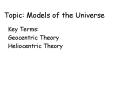 Topic: Models of the Universe PowerPoint PPT Presentation