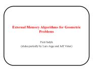 External Memory Algorithms for Geometric Problems