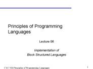 Principles of Programming Languages