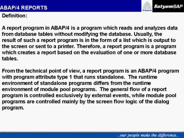 ABAP/4 REPORTS