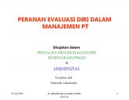 PERANAN EVALUASI DIRI DALAM MANAJEMEN PT