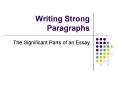 Writing Strong Paragraphs PowerPoint PPT Presentation