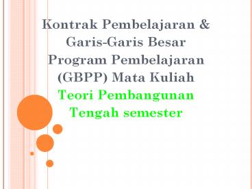 Kontrak Pembelajaran