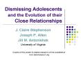 Dismissing Adolescents and the Evolution of their Close Relationships PowerPoint PPT Presentation