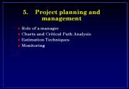5.Project planning and management