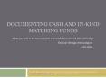 Documenting Cash and In-Kind Matching Funds PowerPoint PPT Presentation