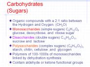Carbohydrates (Sugars)