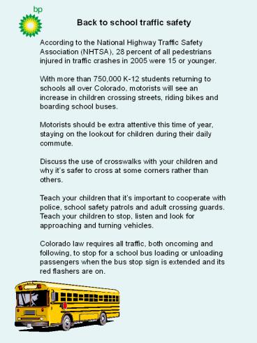 Back to school traffic safety presentation | free to download