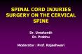 SPINAL CORD INJURIES SURGERY ON THE CERVICAL SPINE PowerPoint PPT Presentation