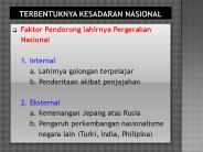 TERBENTUKNYA KESADARAN NASIONAL