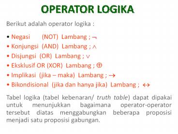 OPERATOR LOGIKA presentation | free to download