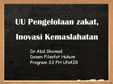 UU Pengelolaan zakat,