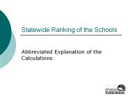 Statewide Ranking of the Schools