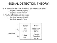 SIGNAL DETECTION THEORY