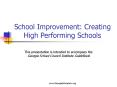 School Improvement: Creating High Performing Schools PowerPoint PPT Presentation