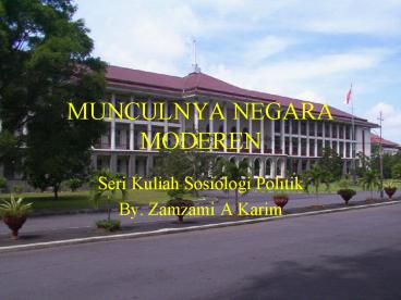 MUNCULNYA NEGARA MODEREN