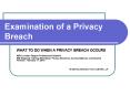 Examination of a Privacy Breach PowerPoint PPT Presentation