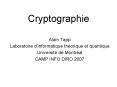 Cryptographie PowerPoint PPT Presentation