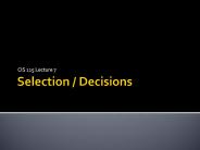 Selection / Decisions