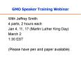 GMO Speaker Training Webinar PowerPoint PPT Presentation