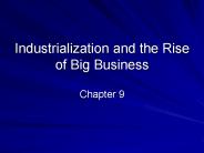 Industrialization and the Rise of Big Business