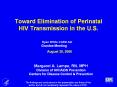 Toward Elimination of Perinatal HIV Transmission in the U.S. PowerPoint PPT Presentation