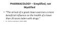 PHARMACOLOGY  PowerPoint PPT Presentation