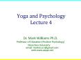 Yoga and Psychology Lecture 4 PowerPoint PPT Presentation