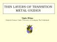THIN LAYERS OF TRANSITION METAL OXIDES PowerPoint PPT Presentation