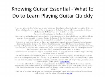 Guitar instrumental music