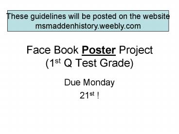 Face Book Poster Project (1st Q Test Grade)