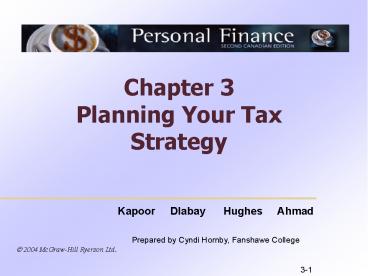 Chapter 3 Planning Your Tax Strategy