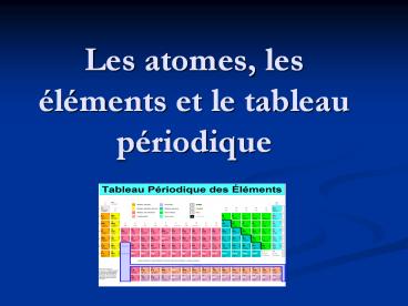 Les atomes, les 