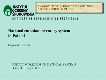 KRAJOWE CENTRUM INWENTARYZACJI EMISJI