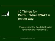10 Things for Patrol