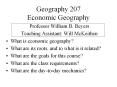 Geography 207 Economic Geography PowerPoint PPT Presentation