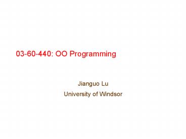 03-60-440: OO Programming