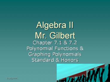 Algebra II Mr. Gilbert
