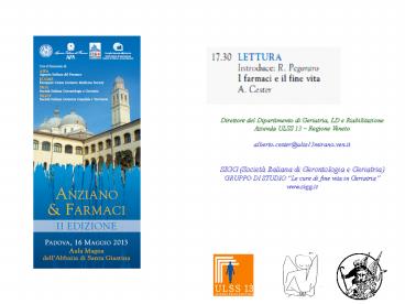 Direttore del Dipartimento di Geriatria, LD e Riabilitazione