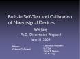 Built-In Self-Test and Calibration of Mixed-signal Devices PowerPoint PPT Presentation