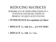 REDUCING MATRICES