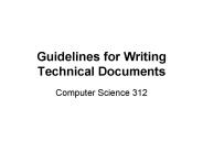 Guidelines for Writing Technical Documents