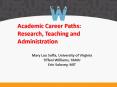 Academic Career Paths: Research, Teaching and Administration PowerPoint PPT Presentation
