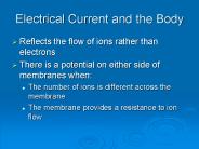 Electrical Current and the Body