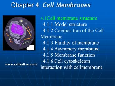 Chapter 4 Cell Membranes