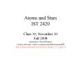 Atoms and Stars IST 2420 PowerPoint PPT Presentation